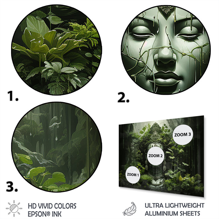 DesignArt Buddhism Sacred Mantra II Spiritual Metal Wall Art Living